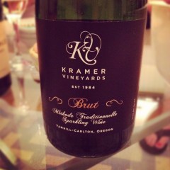 kramer vineyards sparkling brut wine