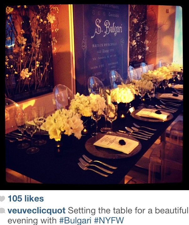 veuve bulgari dinner