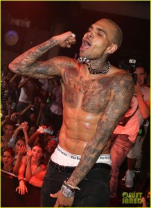 Chris Brown shirtless