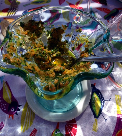 yummy carrot chimichurri for the trout