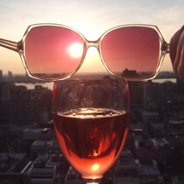 looking at the world through rosé colored glasses